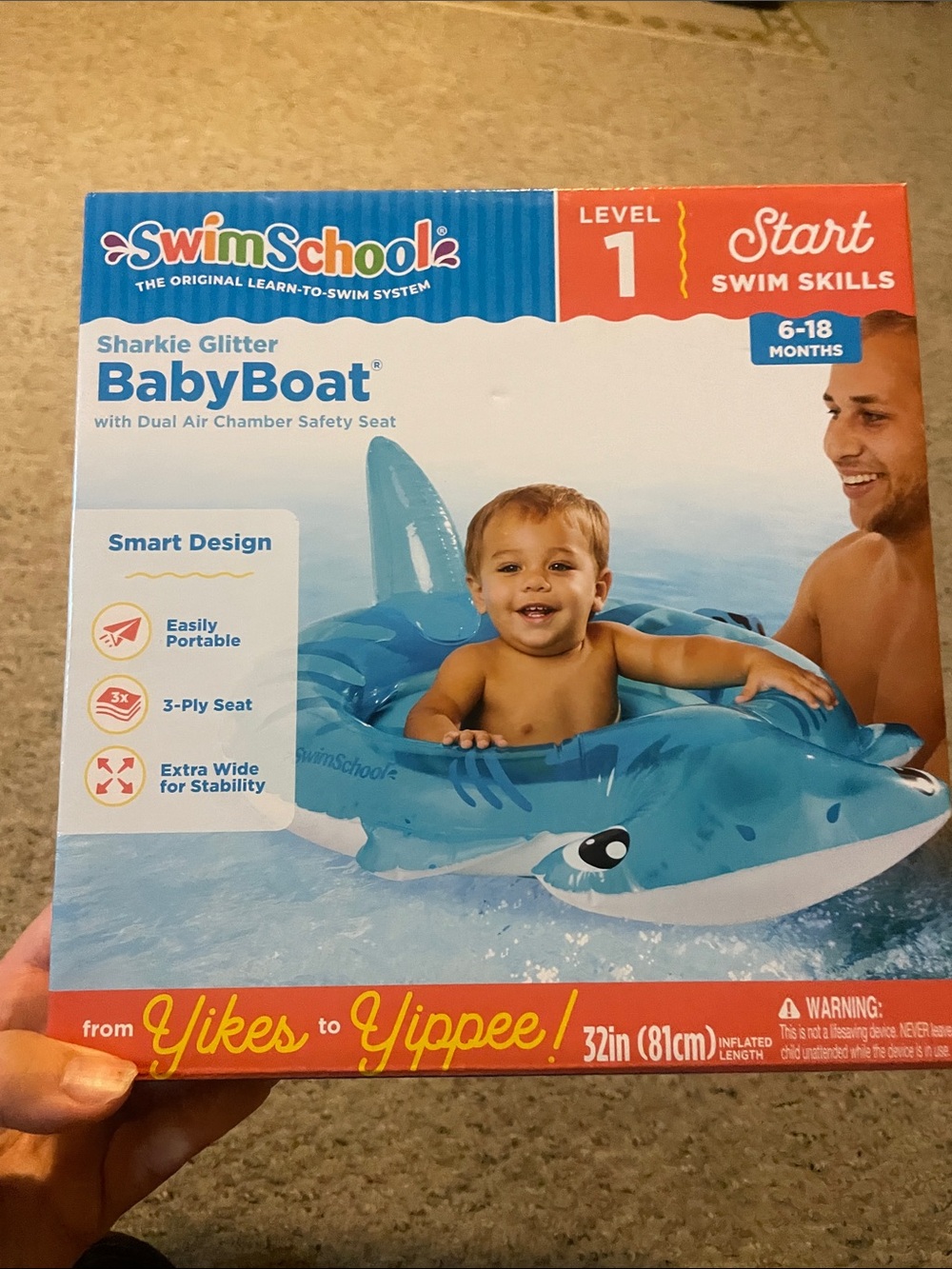 SwimSchool Sharkie Glitter BabyBoat - Blue